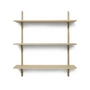 Ferm Living - Etagère murale secteur triple, 87 cm, chêne / laiton
