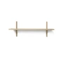 Ferm Living - Etagère murale sectorielle simple, 87 cm, chêne / laiton
