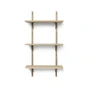 Ferm Living - Etagère murale secteur triple, 54 cm, chêne / laiton noir