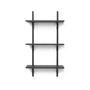 Ferm Living - Etagère murale secteur triple, 54 cm, noir cendre / noir laiton