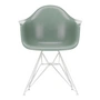 Vitra - Fauteuil eames en fibre de verre dar, blanc / eames sea foam green (patins en feutre blanc)