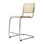 Thonet - S 32 VHT Chaise de bar SH 64 cm, chrome / hêtre naturel / cannage avec tissu de soutien en plastique