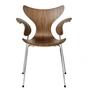 Fritz Hansen - Lily Chaise avec accoudoirs, chrome / noyer naturel