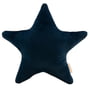 Nobodinoz - Coussin en velours aristote star, 40 x 40 cm, bleu nuit