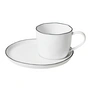 Broste copenhagen - Tasse et soucoupe à salt l, 15 cl, blanc / noir