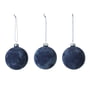 Broste Copenhagen - Alcan Boules de sapin de Noël, bleu foncé (lot de 3)