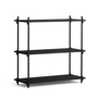 Moebe - Shelving System Low , chêne teinté noir / noir