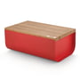Alessi - Boîte à pain Mattina avec planche à découper, bambou / rouge