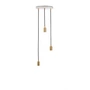Tala - Brass Triple Lampe suspendue, blanc / laiton
