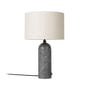 Gubi - Lampe de table Gravity small, toile / marbre gris