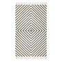 Collection - Kelim Tapis 170 x 240 cm, motif en losange, blanc cassé / noir