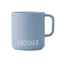 Design Letters - AJ Mini Favourite Tasse en porcelaine avec anse, Brother / bleu clair
