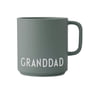 Design Letters - AJ Favourite Tasse en porcelaine avec anse, Granddad / dusty green