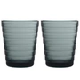 Iittala - Aino Aalto Gobelet en verre 22 cl, gris foncé (set de 2)