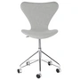 Fritz Hansen - Série 7 chaise de bureau entièrement rembourrée, chrome / Divina Melange gris clair (roulettes freinées pour sols durs)