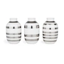 Kähler Design - Omaggio Vase miniature H 8 cm, argent (lot de 3)