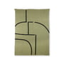 HKliving - Couverture avec motif à rayures, 130 x 170 cm, vert / noir