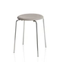 Fritz Hansen - Dot Tabouret, cuir lava grey / piètement chrome