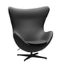 Fritz Hansen - Egg Chair, noir / cuir essentiel noir