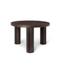 ferm Living - Post Coffee Side Table Lines, Ø 65 cm, chêne fumé / noir