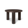 Ferm Living - Post Coffee Side Table Lines, Ø 65 cm, chêne fumé / noir