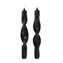 Broste Copenhagen - Twist Bougies, simply black (set de 2)