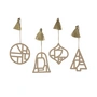Broste Copenhagen - Christmas Fili Pendentif décoratif, Ø 8 cm, brun naturel (set de 4)