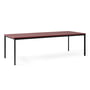 & Tradition - Drip Table de salle à manger HW60, 250 x 100 cm, Forbo Linoleum burgundy (4154), pieds de table noirs