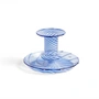 HAY - Flare Bougeoir, Ø 11 x H 7,5 cm, bleu clair / blanc