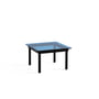 Hay - Kofi Table basse avec plateau en verre, 60 x 60 cm, noir / bleu transparent
