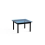 HAY - Kofi Table basse avec plateau en verre, 60 x 60 cm, noir / bleu transparent