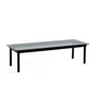 HAY - Kofi Table basse avec plateau en verre, 140 x 50 cm, noir / gris transparent