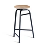 Northern - Treble Tabouret de bar H 65 cm, chêne huilé clair / cuir brun clair / noir