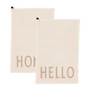 Design Letters - Favourite Torchon, Hello / Home, blanc cassé (lot de 2)