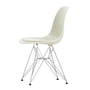 Vitra - Chaise d'appoint Eames en plastique DSR avec coussin d'assise, chrome / galet (patins en feutre de base foncé)