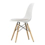 Vitra - Chaise d'appoint Eames en plastique DSW avec coussin d'assise, frêne couleur miel / blanc (patins en feutre de base foncé)