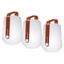 Fermob - Balad Lampe LED rechargeable, H 12 cm, lot de 3, rouge ocre