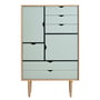 Andersen Furniture - LA CUISINE S5 Commode, chêne savonné / façades ocean grey