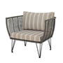 Bloomingville - Mundo Lounge Chair avec coussin, vert / blanc beige rayé