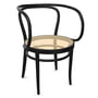 Thonet - 209 Chaise en bois courbé, cannage avec tissu de soutien en plastique / frêne laqué naturel noir (Pure Materials)
