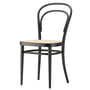 Thonet - 214 Chaise en bois courbé, cannage avec tissu de soutien en plastique / frêne laqué naturel noir (Pure Materials)