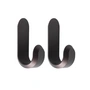 Normann Copenhagen - C'EST UNE BONNE IDÉE. Curve Crochet mural Mini, brun mat (lot de 2)