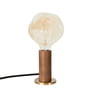 Tala - Noyer Knuckle Lampe de table, noyer / laiton avec ampoule Voronoi I LED E27 2W, Ø 12,5 cm, gris transparent