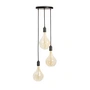 Tala - Graphite Triple Set de lampes suspendues, avec 3 ampoules LED Voronoi II E27, noir / aluminium anodisé