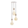 Tala - Noyer Triple Set de lampes suspendues, y compris 3 x Voronoi II ampoules LED E27, blanc / laiton