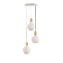 Tala - Chêne Triple Set de lampes suspendues, y compris 3 x Sphere IV ampoules LED E27, blanc / laiton