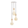 Tala - Chêne Triple Set de lampes suspendues, y compris 3 x Voronoi II ampoules LED E27, blanc / laiton