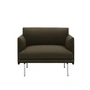 Muuto - Outline Studio Fauteuil, aluminium poli / vert foncé (Divina 984) (EU)