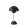 & Tradition - Flowerpot Lampe de table rechargeable VP9 avec câble de recharge magnétique, mate, noire