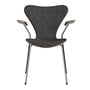 Fritz Hansen - Série 7 fauteuil rembourrage frontal, chrome / noyer naturel / Vanir granite brown (373)